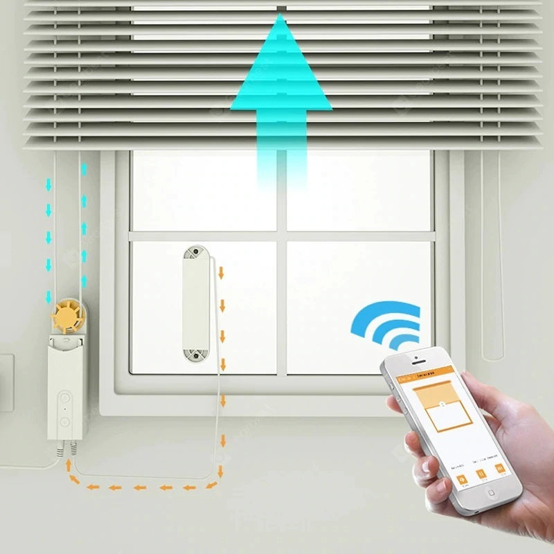 Motor inteligente para automatización de persianas, con panel solar y cargador