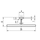 Perfil T Remate Central entre Laminas de Alternative Wall (Pared / Cielo Raso).Blanco