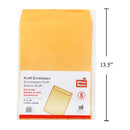 Sobre manila kraft despegable y sellado de 5 piezas, 9 x 12"