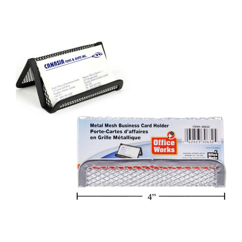 Tarjetero porta tarjetas presentacion Malla metálica (1pza)(Viene en colores variados al azar)