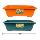 Macetero Jardinera rectangular plástico 17.5" Lx8 "Wx5.75"H (1pza) (colores variados al azar)