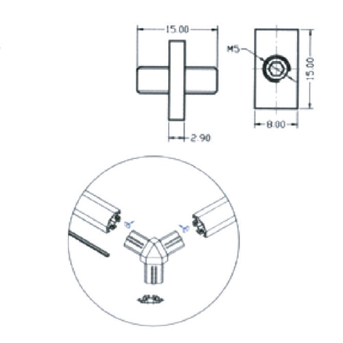 Set de prisionero para fijar perfiles de vitrina.
