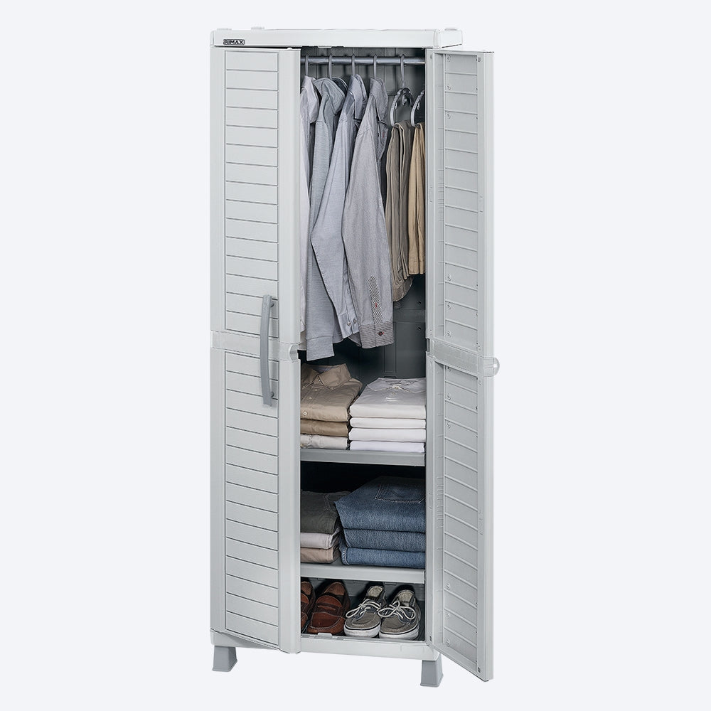Armario plástico para ropa Barú, color taupe
