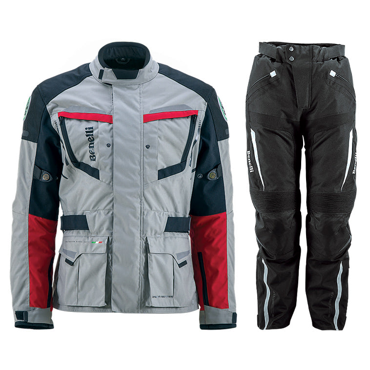 Kit de Chaqueta y Pantalon Essential Benelli Blanco/Gris/Rojo Talla L