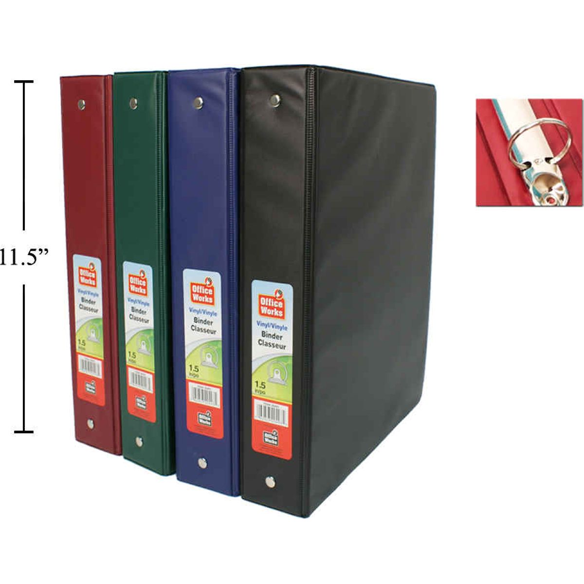 Carpeta de vinilo de 1.5 " 1.5p B) (1pza) (Viene en colores variados al azar)