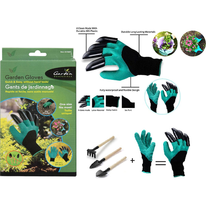 Guante de jardineria con garras para cavar a mano