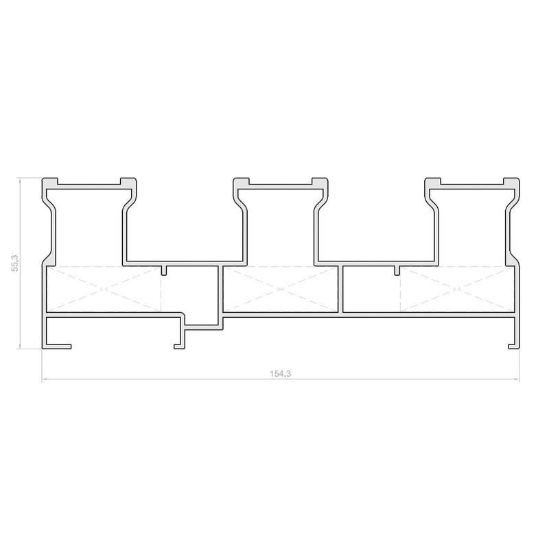 Marco Perimetral 3 Carriles. Serie Elevable Europa. Color Blanco