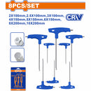 Llaves Hexagonales de punta bola con mango T Cr-V, Tratamiento térmico y placa de cromo. Set 8 pzas. Allen