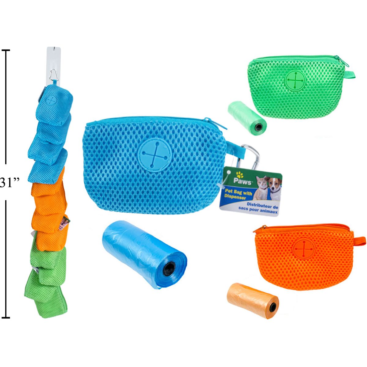 Dispensador de bolsas de basura  (1pza) (Viene en colores variados al azar)