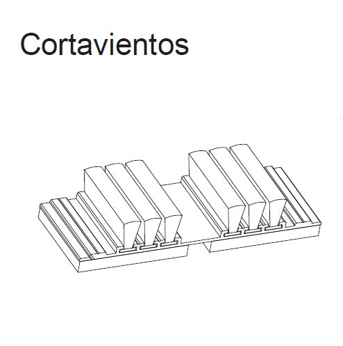 Corta Vientos Superior e Inferior. Serie Elevable Europa. Color Negro