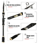 Caña de pesca Casting 2.4 m ligera