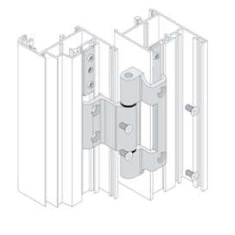 Bisagra Praticable Interna Montaje Marco/Hoja. Sistema Plegable. Color Blanco