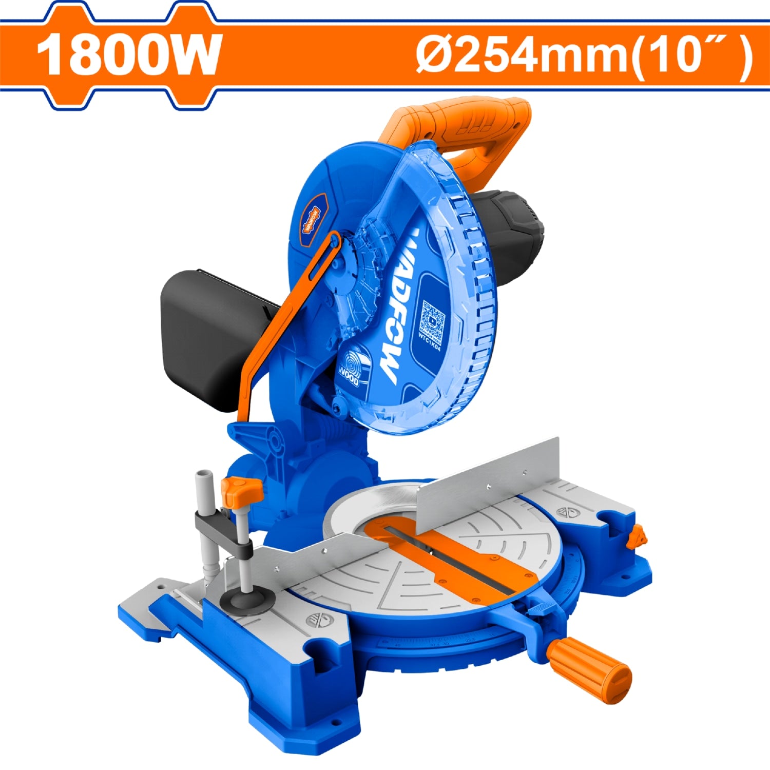 Sierra Ingleteadora 1800W. Veloc.sin carga: 5000rpm. Tamaño cuchilla: 10"x1". Incluye accesorios. Cortadora aluminio madera