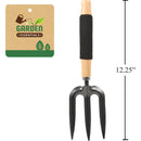 Garden E. Horquilla de acero al carbono de 12.25 "con mango de madera y agarre de espuma, cht
