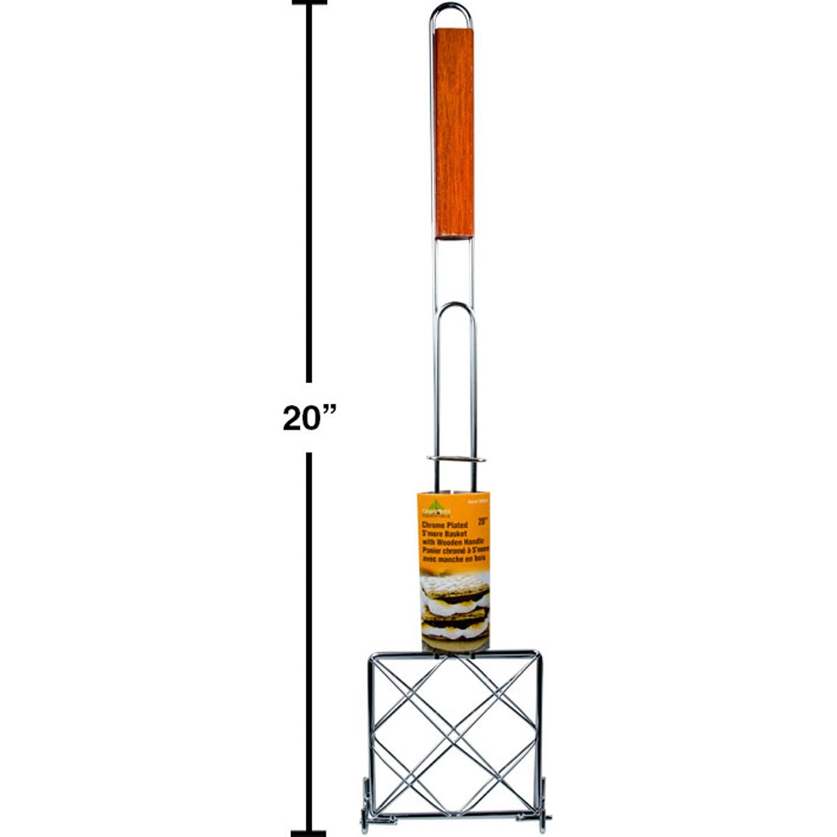 Canasta de asado Camping 20 " Mango de madera, cromado S'more Basket