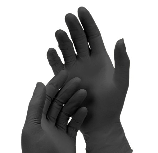 Guantes de nitrilo de 9mil, color negro, talla L Adenna