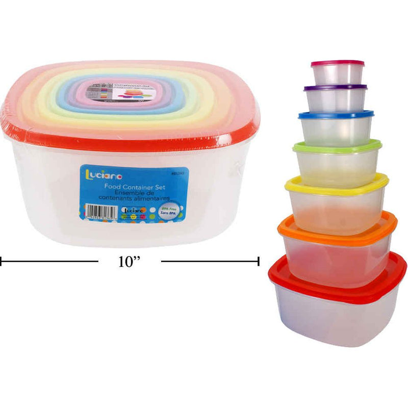Luciano Juego de recipientes para alimentos de 7 piezas, etiqueta, sin BPA