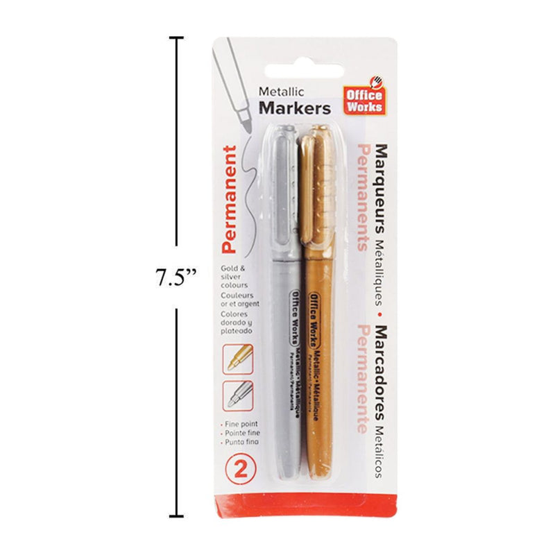Rotuladores marcadores metálicos de 2 piezas