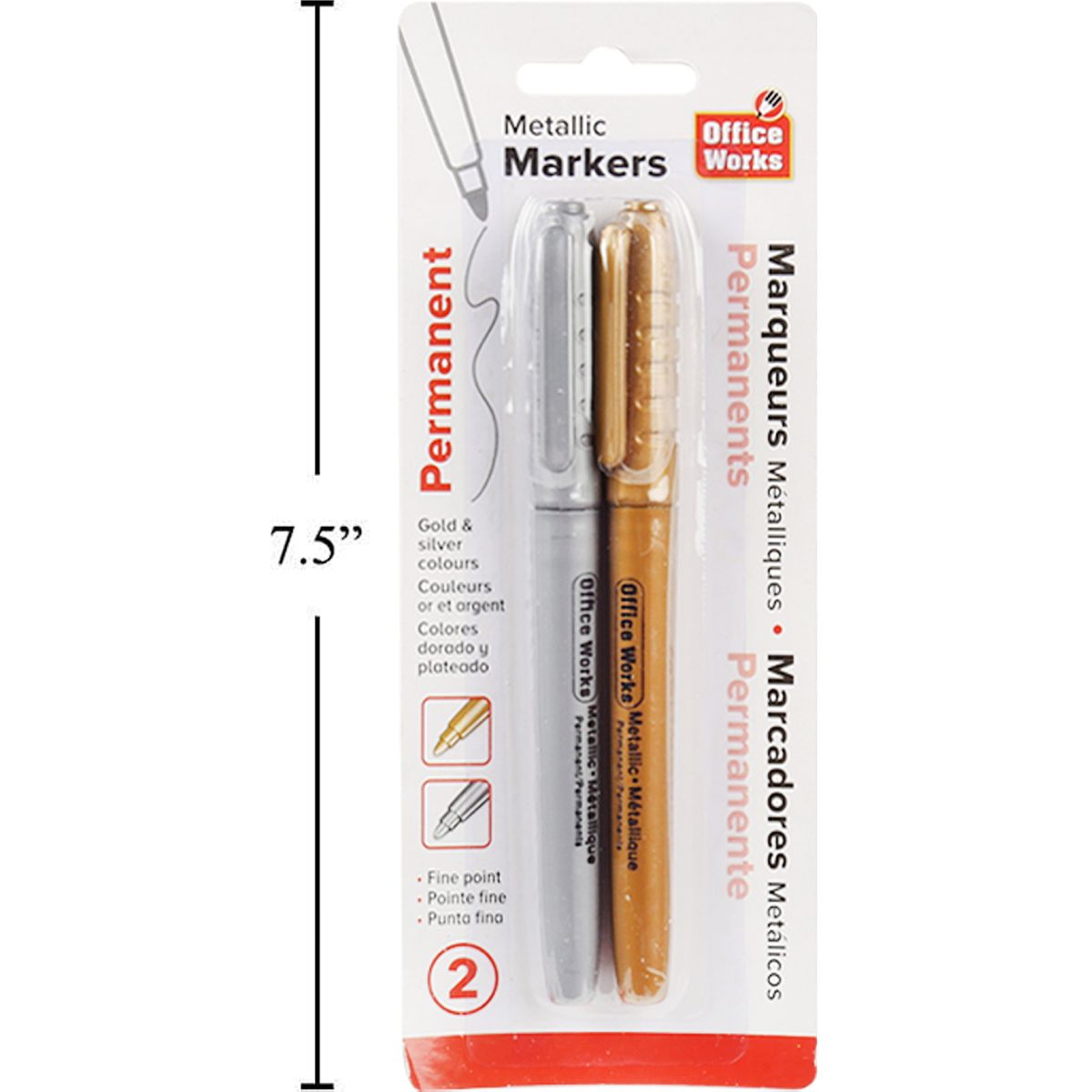 Rotuladores marcadores metálicos de 2 piezas