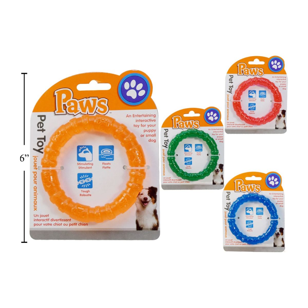 Juguete para mascotas  para cachorro, DIA 9.5x1.5cm,  (1pza) (Viene en colores variados al azar)