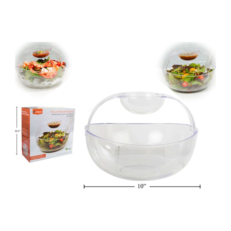 Tazón para servir chips y pasapalos con y salsas de dip Luciano