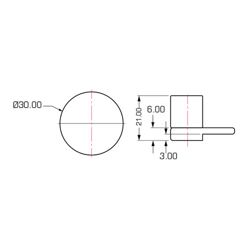Pivotes vidrio-vidrio pegar con UV glue (par) (C-UV-SSS3010-35GG).