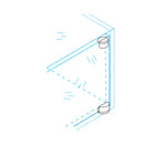 Pivotes vidrio-vidrio pegar con UV glue (par) (C-UV-SSS3010-35GG).