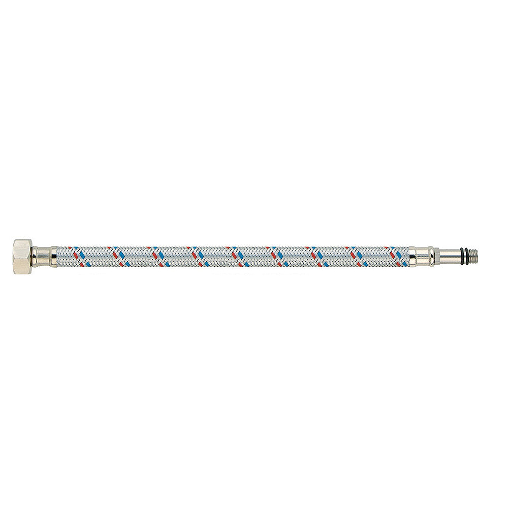 Tubo de abasto para grifo hembra 1/2" X M10 X 24" flexible acero inoxidable, NESSATI.