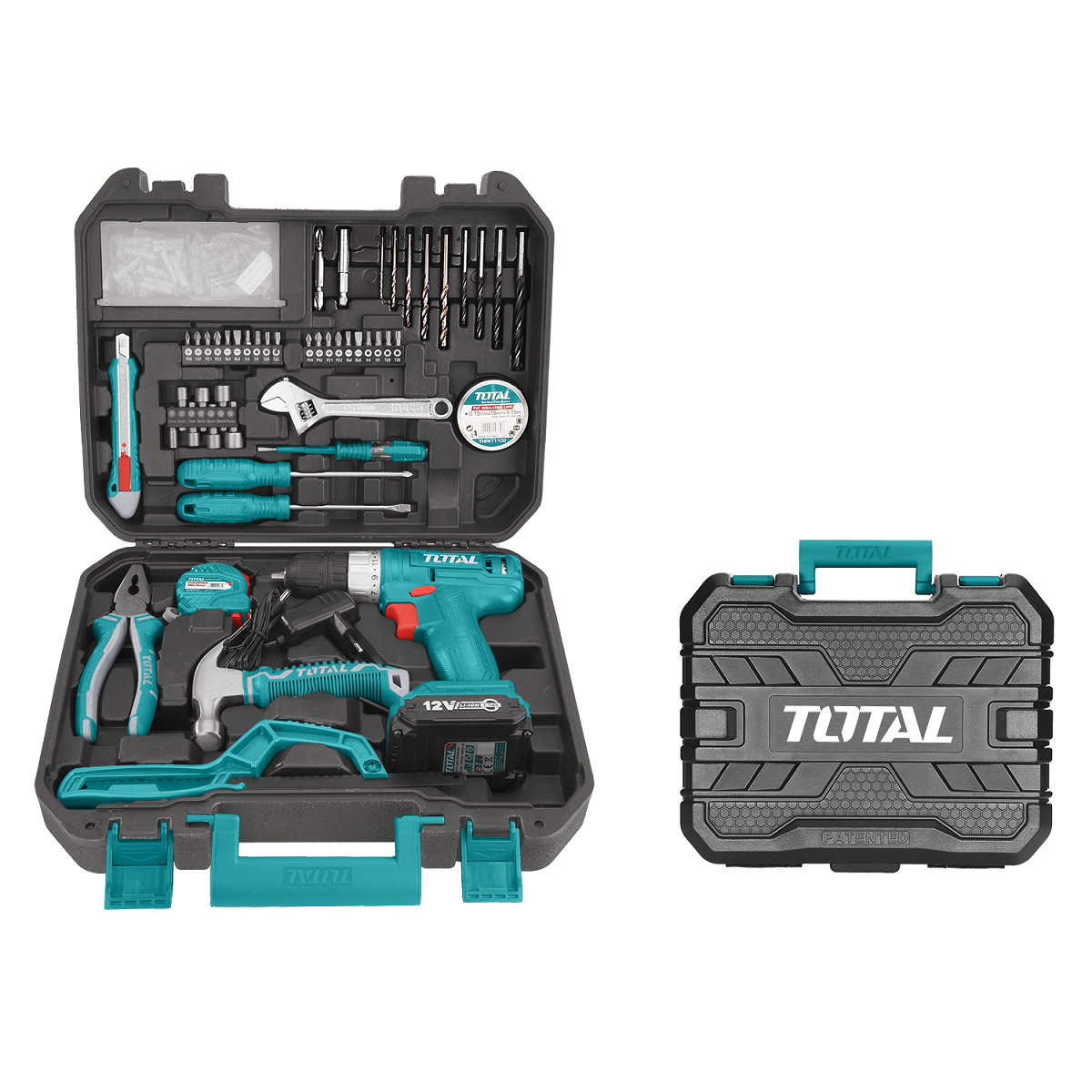 Dril Juego de 128 herramientas en maletín de uso doméstico.