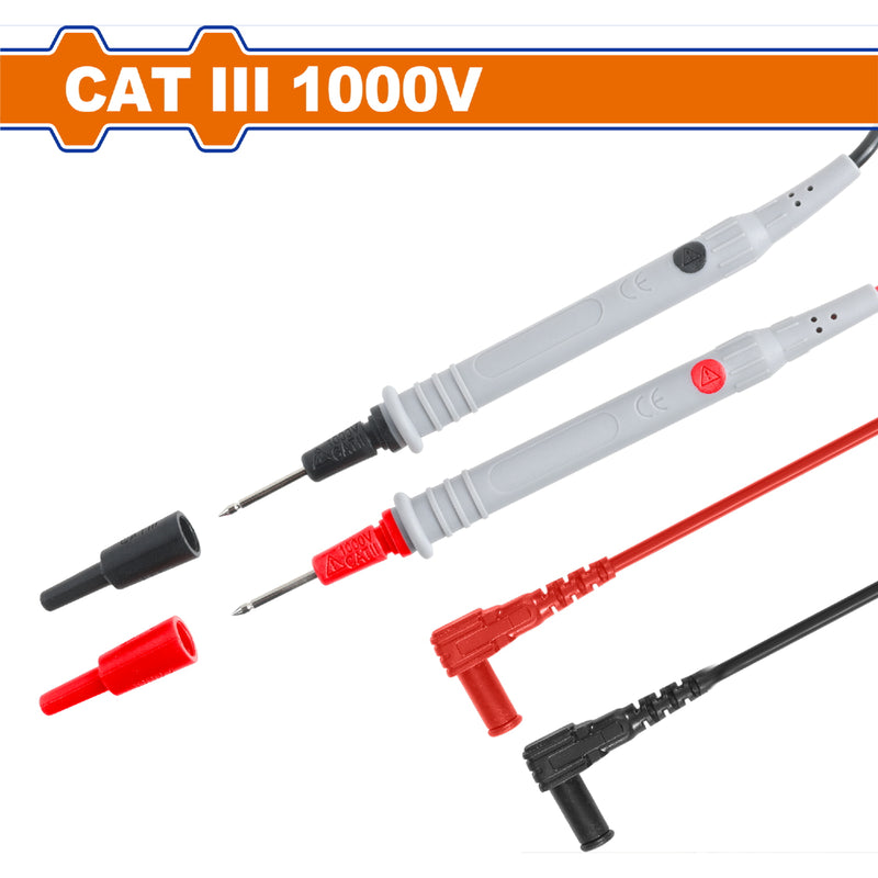 Cable y Puntas de Prueba para Multímetro 100cm CAT Ⅲ1000v 143mm Largo. Apto para Medidor Abrazadera