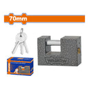 Candado de hierro rectangular 70mm con 3 llaves. Larga vida útil.