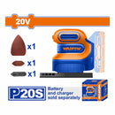 Lijadora delt orbital de Mano Inalámbrica 20V 12000rpm Incluye lijas y almohadillas. Batería y cargador por separado.