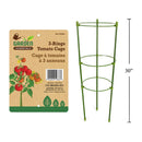 Garden E. Jaula de tomate con 3 anillos de 30 ", etiqueta colgante