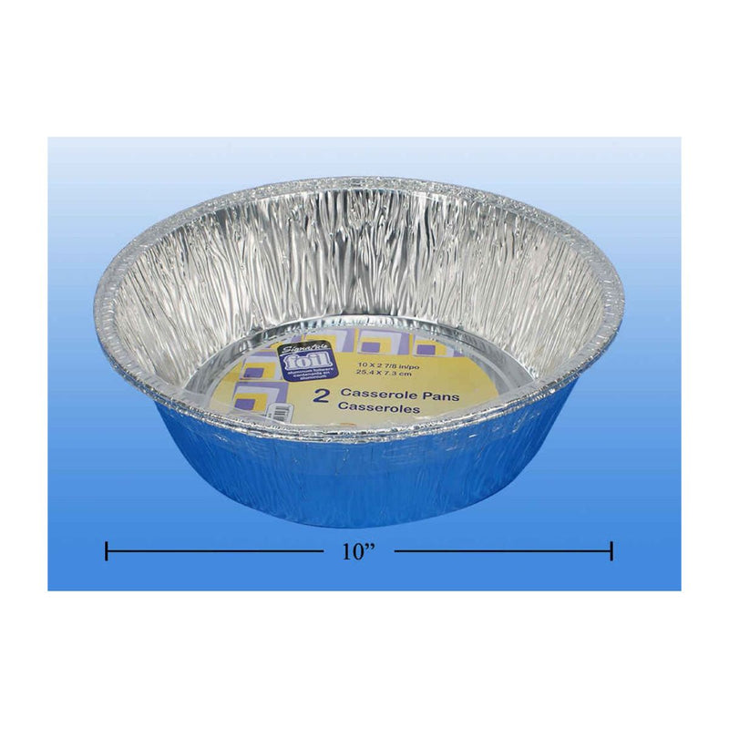 2 bandejas de aluminio para cacerolas de 9.5 " tamaño: 10" de profundidad x 2-7 / 8 "