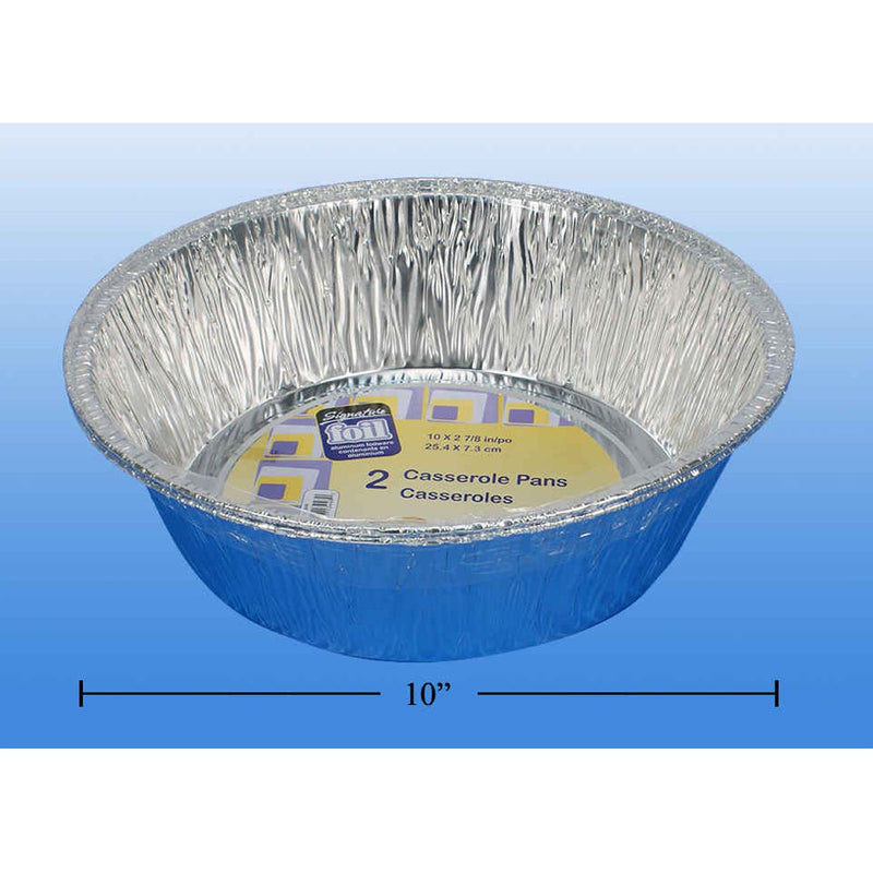 2 bandejas de aluminio para cacerolas de 9.5 " tamaño: 10" de profundidad x 2-7 / 8 "
