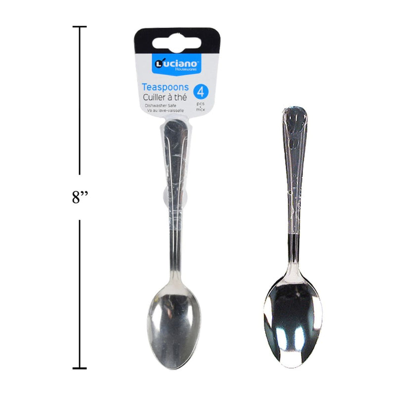 Cucharitas Luciano de 4 pzs, 7 " Acero inoxidable