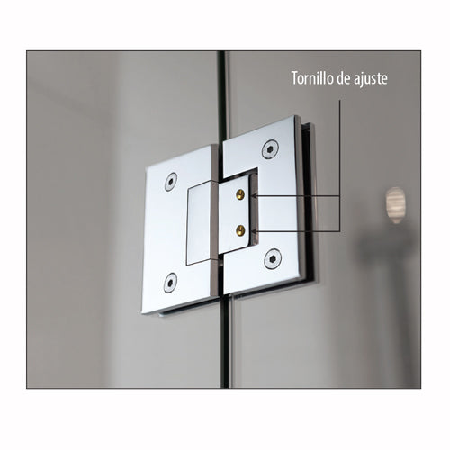 Bisagra ducha vidrio-vidrio 135° Ajustable Bronce niquelado alta calidad. Garantia 10 años