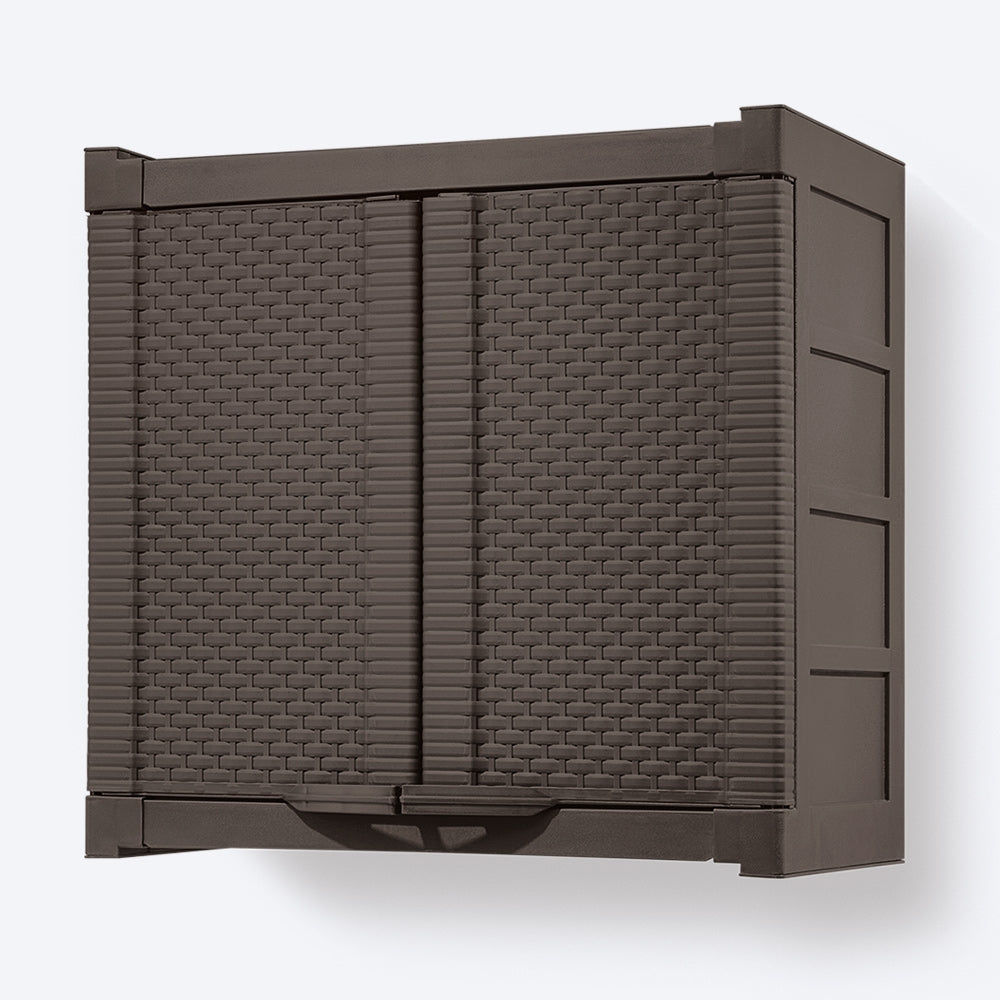 Gabinete plástico Rattan, color wengué