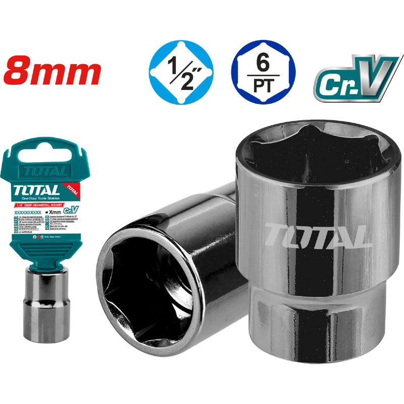 Sockets 1/2" hexagonales. Material 50BV30 de alta dureza.