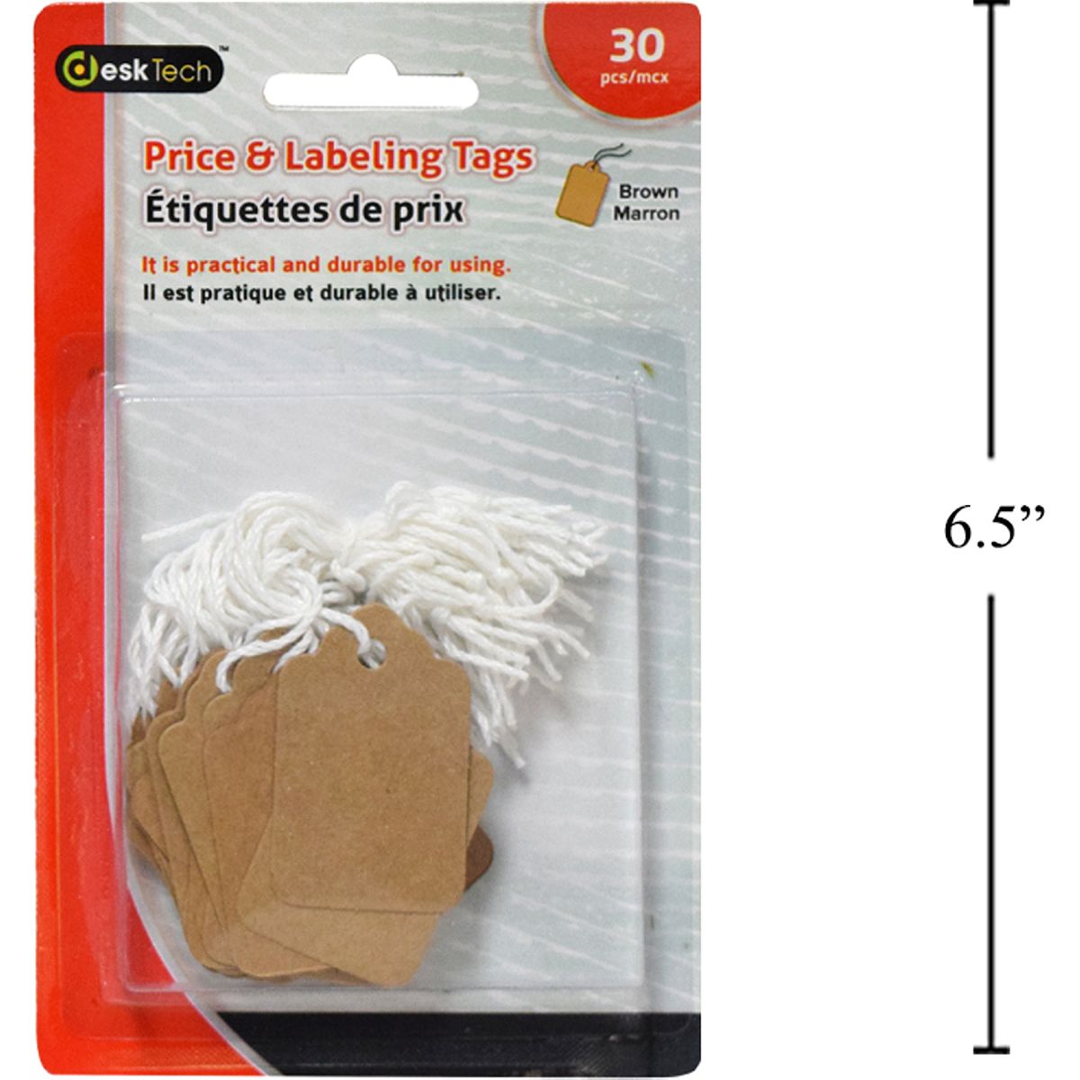 Desk Tech 30 ps etiquetas colgantes marrones blíster