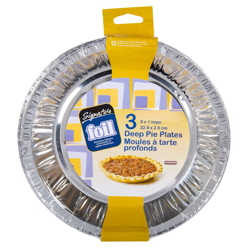 Platos para tartas hondos de lámina de 9 ", 3 piezas, 1" de profundidad (9 "x 1")