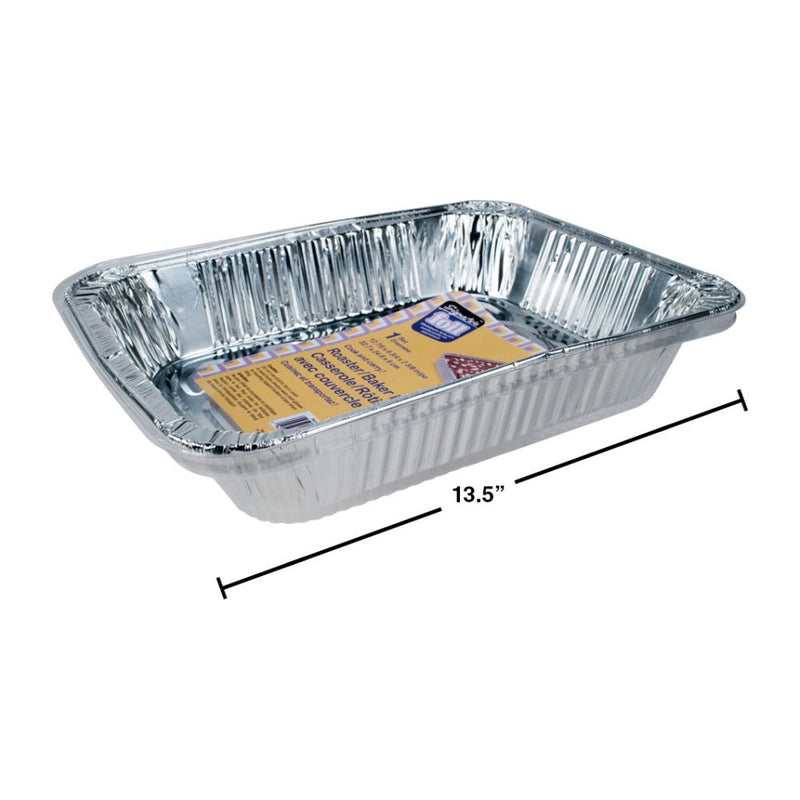 Molde para horno / tostador de aluminio con tapa, 12-7 / 8x9-3 / 4x2-3 / 8 "