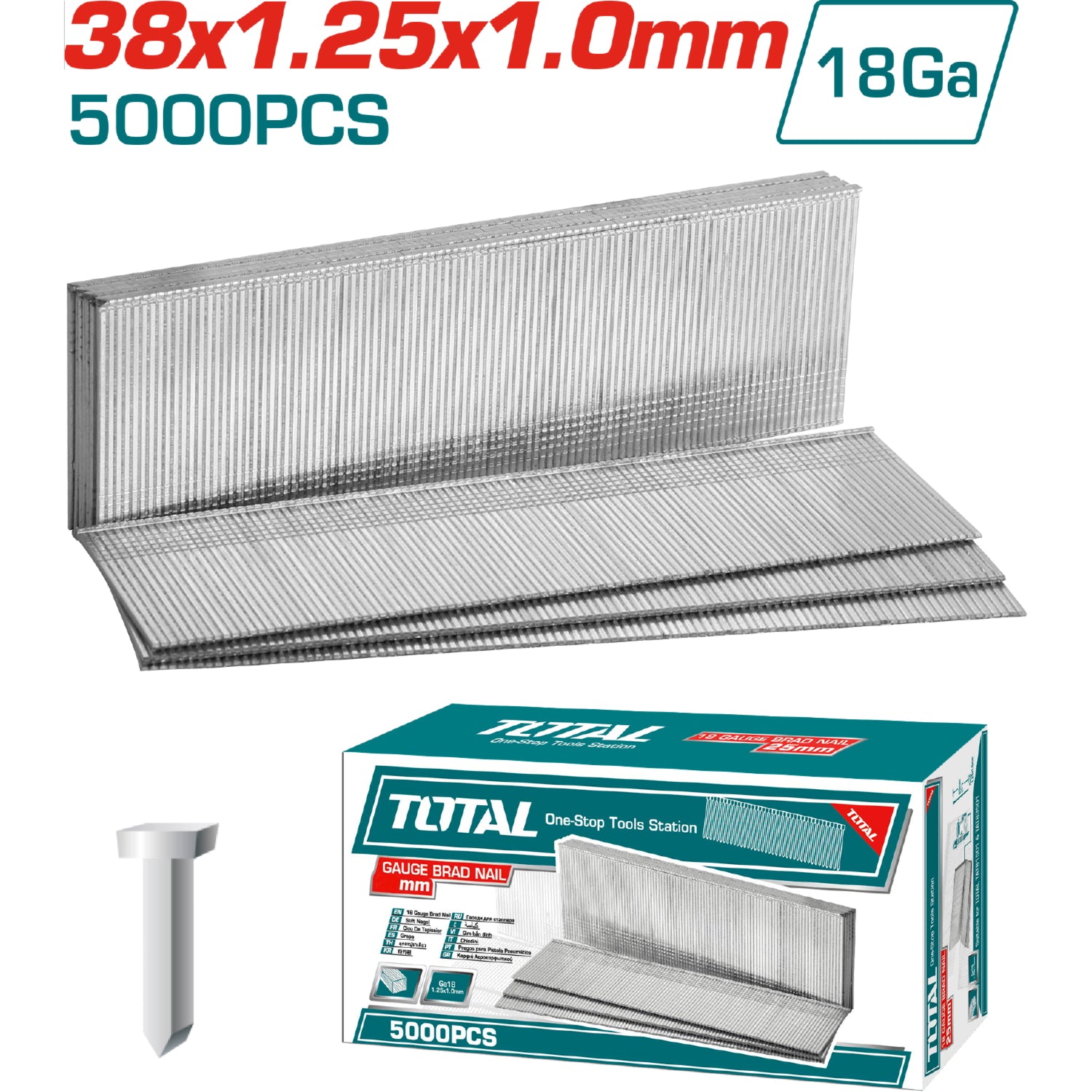 Clavos para clavadoras (5000 pcs) cal.18 TCBNLI2028,TAT81501,TAT83501