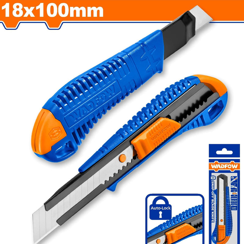 Exacto Plástico. 18x100mm. Bloqueo automático. Con pulsador plano