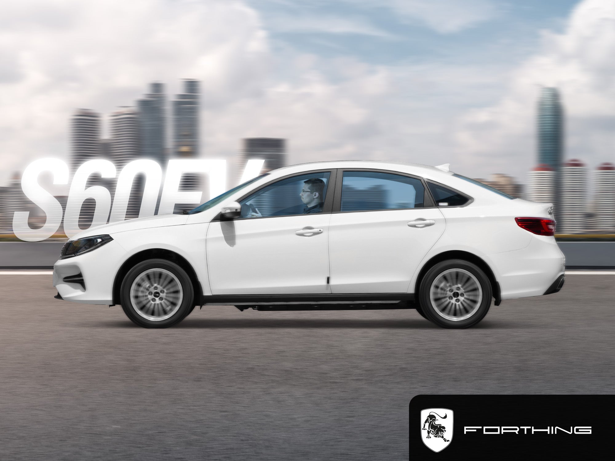 Carro eléctrico Sedan Dongfeng Forthing S60EV 415km Autonomía EXCLUSIVE Color blanco/ Inte. Negro