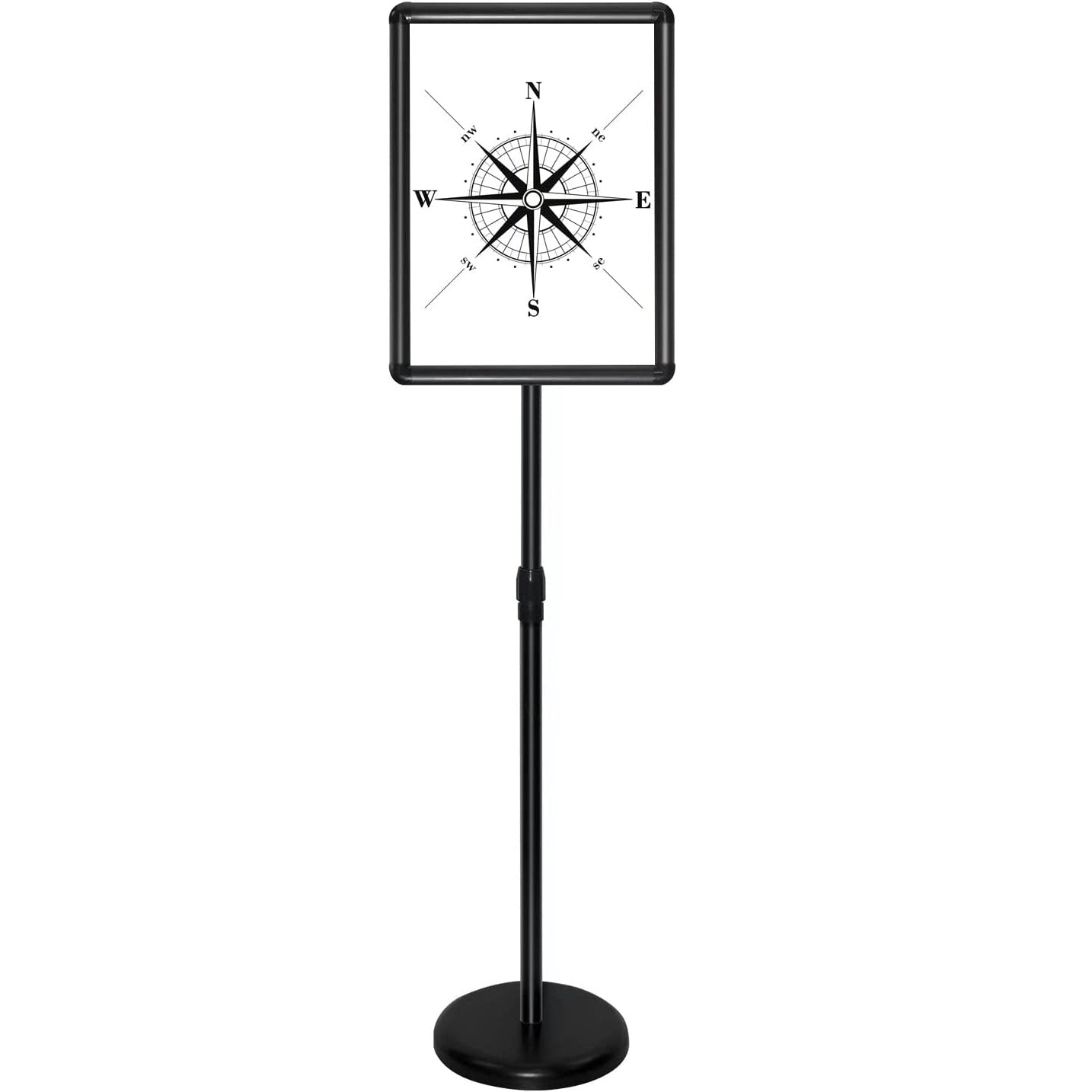 Letrero poste de piso, aviso de pedestal de suelo 8.5x11 pulgadas, color negro