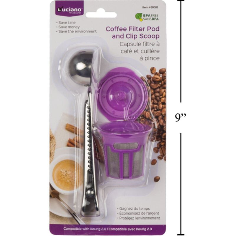 Cápsula de filtro de café Luciano y ClipScoop reutilizable