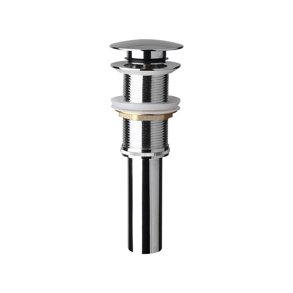 Desagüe De Lavamanos push sin rebalse con tubo 8" largo inoxidable. NESSATI