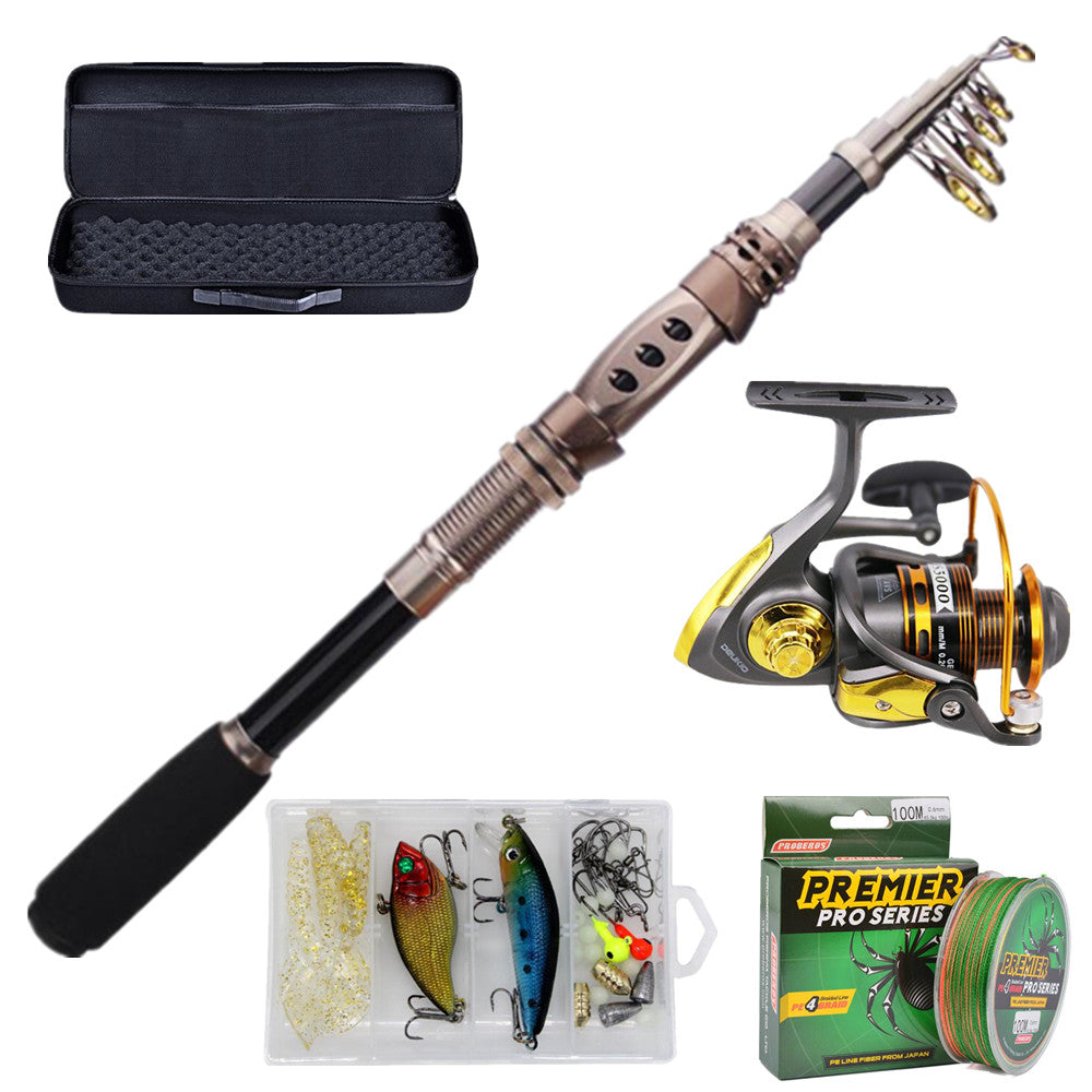 Kit de pesca caña Telescópica 3 m estuche