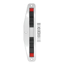 Cierre perimetral de doble gancho. Incluye recibidor y gancho. Tornillo visto. Acabado color Silver.